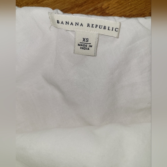 Banana Republic White One Shoulder Ruffle Top, Drawstring Waist, Size XS - Picture 7 of 8